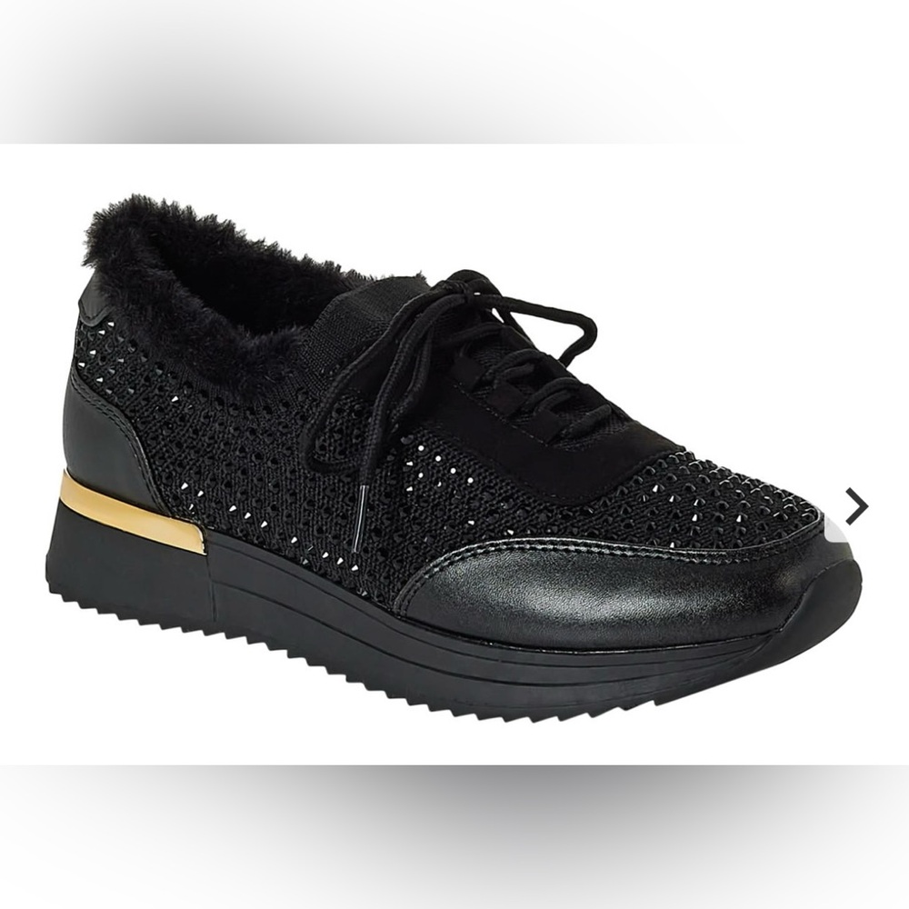 Kenneth Cole Reaction Cari Faux Fur Jewel Jogger Women’s 
Sneaker Size 11 Black